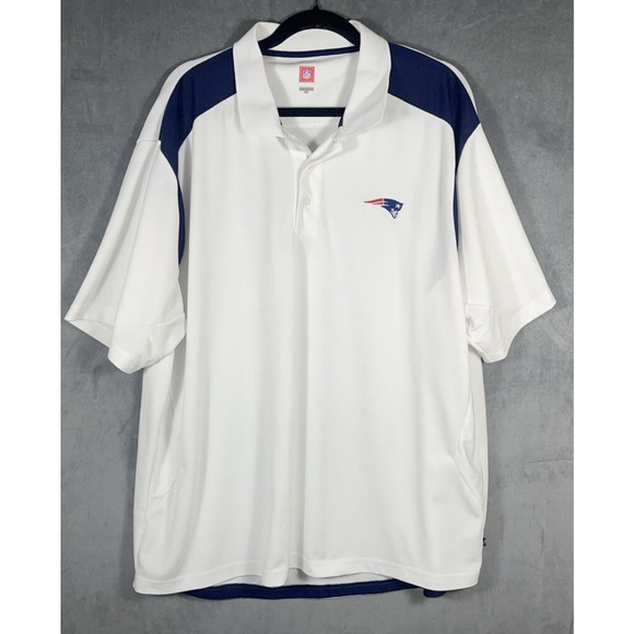 NEW ENGLAND PATRIOTS NFL Men's White Short Sleeve Polo Shirt 2XL‎ - Picture 1 of 6